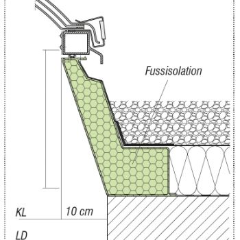 Zarge mit Fussisolation