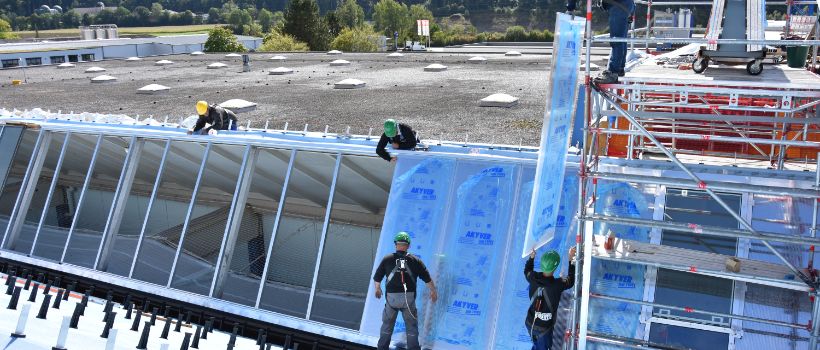Shedsanierung mit Hagelschutz