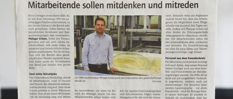 Familienfreundlichkeit - Schweizerische Gewerbezeitung "standpunkt"